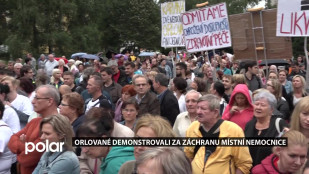Orlované demonstrovali za záchranu místní nemocnice