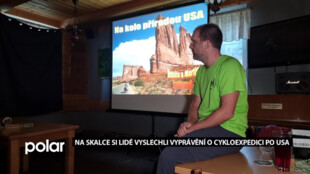 Na Horské chatě Skalka si lidé vyslechli vyprávění o půlroční cykloexpedici po USA