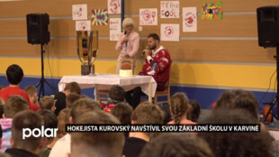 Hokejista HC Oceláři Třinec Daniel Kurovský navštívil svou základní školu v Karviné
