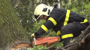 Kvůli silnému větru hasiči vyjížděli k desítkám zásahů