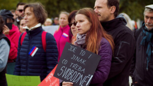 V Ostravě se opět protestovalo proti nošení roušek