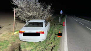 Audi se třemi mladíky a dívkou skončilo ve stromě, k noční nehodě vzlétl vrtulník