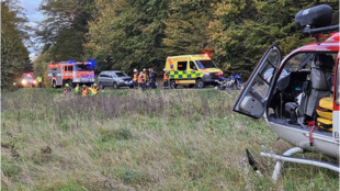 Motorkář si při pádu v zatáčce poranil páteř, do nemocnice letěl na palubě vrtulníku