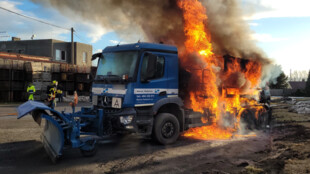 Požár sypače v Opavě-Malých Hošticích způsobil škodu 900 tisíc korun