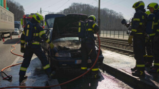 Octavie shořela u frekventované křižovatky v Ostravě