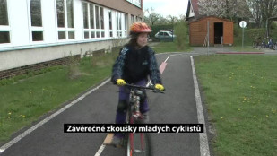 Závěrečné zkoušky mladých cyklistů v Novém Jičíně