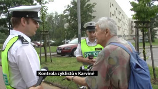 Kontrola cyklistů v Karviné