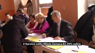 V Karviné volilo Miloše Zemana  82,39% voličů