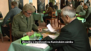 Zkoušky z myslivosti na Kunínském zámku u Nového Jičína