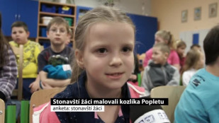 Stonavští žáci malovali kozlíka Popletu