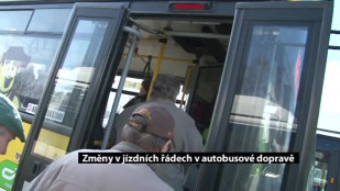 Změny v jízdních řádech v autobusové dopravě