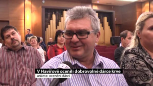 V Havířově ocenili dobrovolné dárce krve