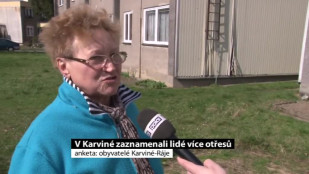 Lidé žijící v Karviné-Ráji zaznamenali více otřesů