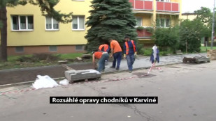 Rozsáhlé opravy chodníků v Karviné