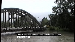 Most z Karviné-Darkova na zlaté minci ČNB