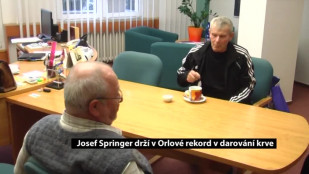 Josef Springer drží v Orlové rekord v darování krve