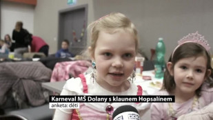 Karneval dětí z MŠ Dolany s klaunem Hopsalínem