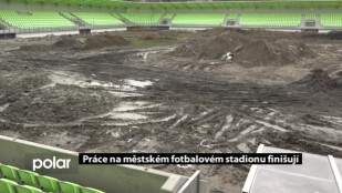 Práce na městském fotbalovém stadionu v Karviné finišují