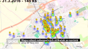 Mapa nálezů nebezpečných stříkaček se rozrůstá