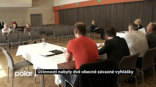 Účinnosti nabyly dvě obecně závazné vyhlášky