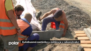 Autobusová zastávka u Ještěra je v rekonstrukci