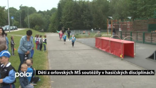 Děti z orlovských MŠ soutěžily v hasičských disciplínách