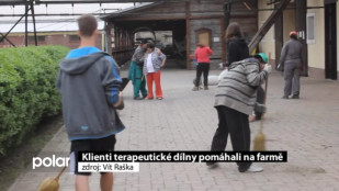 Klienti terapeutické dílny pomáhali na farmě