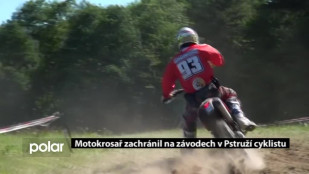 Motokrosař zachránil na závodech v Pstruží cyklistu