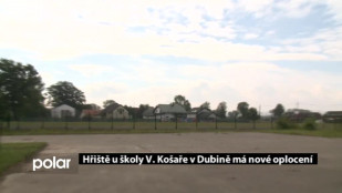 Hřiště u školy Václava Košaře v Dubině má nové oplocení