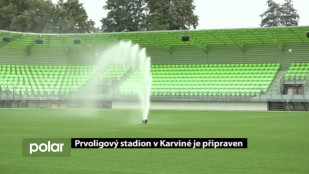 Prvoligový fotbalový stadion v Karviné je připraven