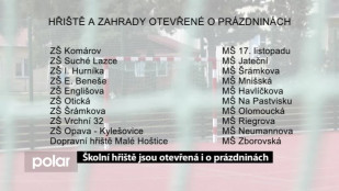 ​Školní hřiště jsou otevřená i o prázdninách