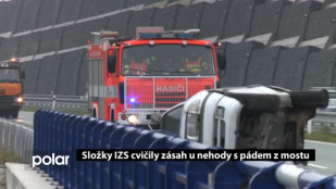 Složky IZS cvičily zásah u nehody s pádem z mostu