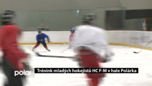 Trénink mladých hokejistů HC F-M v hale Polárka