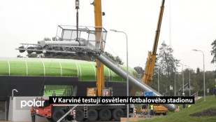 V Karviné testují osvětlení fotbalového stadionu