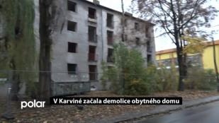 V Karviné-6 začala demolice obytného domu