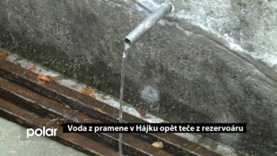 Voda z pramene v Hájku opět teče z rezervoáru