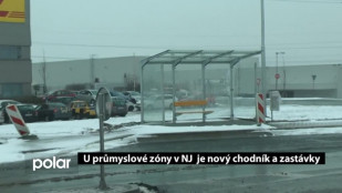 U průmyslové zóny v NJ je nový chodník a zastávky