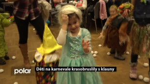 Děti na karnevale krasobruslily s klauny