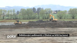 Odtěžování sedimentů z Olešné se blíží ke konci