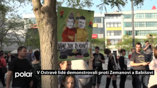 V Ostravě lidé demonstrovali proti Zemanovi a Babišovi