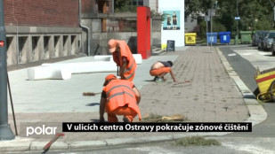 V ulicích centra Ostravy pokračuje zónové čištění