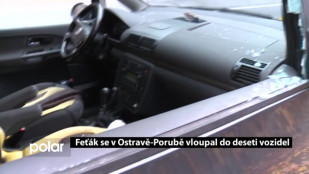 Feťák se v Ostravě-Porubě vloupal do 10 vozidel