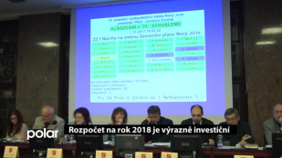 Rozpočet na rok 2018 je výrazně investiční