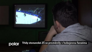 Třídy stonavské ZŠ se proměnily v hokejovou fanzónu