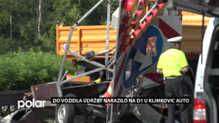 Do vozidla údržby narazilo na D1 u Klimkovic auto