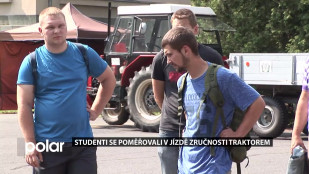 Studenti se poměřovali v jízdě zručnosti traktorem