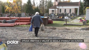 Oprava hřbitova v Orlové se nedala stihnout do Dušiček