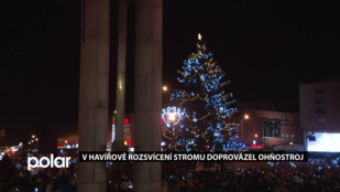 V Havířově rozsvícení stromu doprovázel ohňostroj