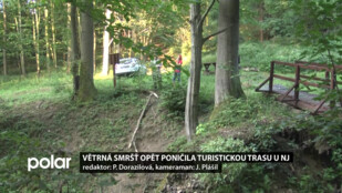 Větrná smršť opět poničila turistickou trasu u Nového Jičína