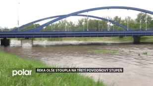 Řeka Olše stoupla na třetí povodňový stupeň